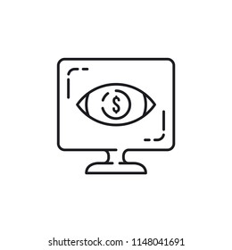 Monitoring Modern Simple Outline Vector Icon