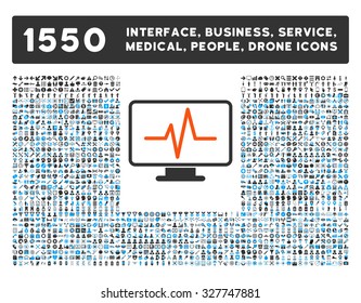 Monitoring and other web interface, business tools, people poses, medical service vector icons. Style is flat symbols, bicolored, rounded angles, white background.