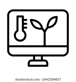 Monitoring Outline bold Vector Icon which can be easily modified or Edited 