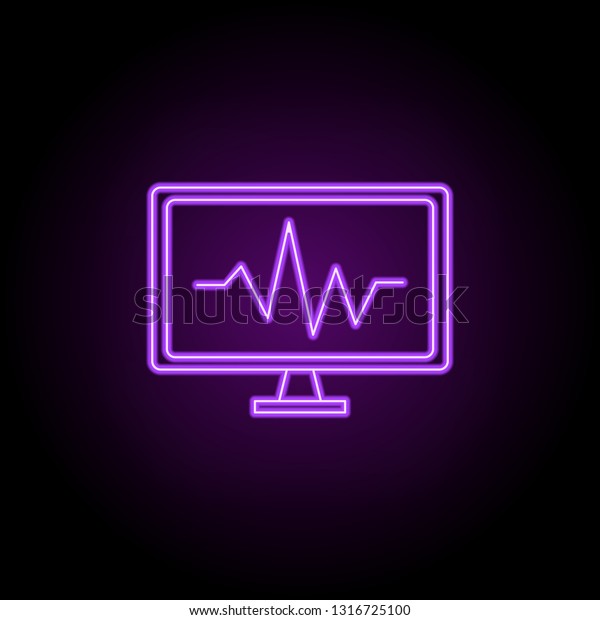 monitoring outline icon. Elements of Security in\
neon style icons. Simple icon for websites, web design, mobile app,\
info graphics