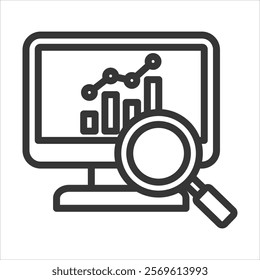 Monitoring Outline Icon Vector Illustration