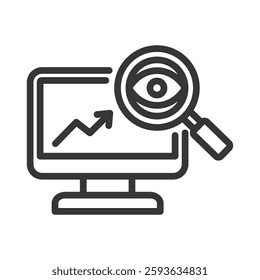 Monitoring Outline Icon Vector Illustration