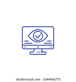 Monitoring, parental control vector line icon