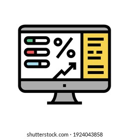 monitoring profit color icon vector. monitoring profit sign. isolated symbol illustration