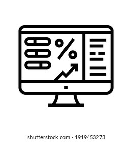 monitoring profit line icon vector. monitoring profit sign. isolated contour symbol black illustration