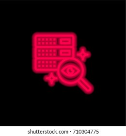 Monitoring red glowing neon ui ux icon. Glowing sign logo vector