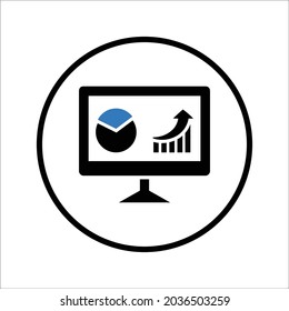 Control, informe, icono de ventas. Gráficos vectoriales negros.