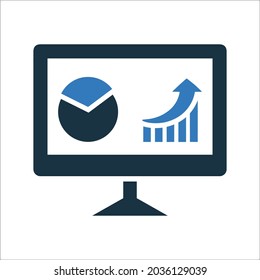 Monitoring, report, sales icon. Vector illustration.