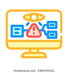control del vector de icono de color de riesgo. señal de riesgo de supervisión. ilustración de símbolo aislado