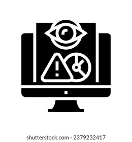 monitorizar el vector de iconos de glifos de riesgo. señal de riesgo de supervisión. ilustración de símbolo aislado