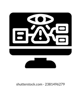 monitorizar el vector de iconos de glifos de riesgo. señal de riesgo de supervisión. ilustración de símbolo aislado