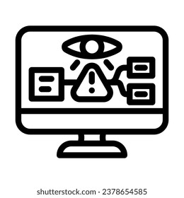 monitoring risk line icon vector. monitoring risk sign. isolated contour symbol black illustration