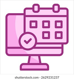 Monitoring Schedule Icon Element For Design