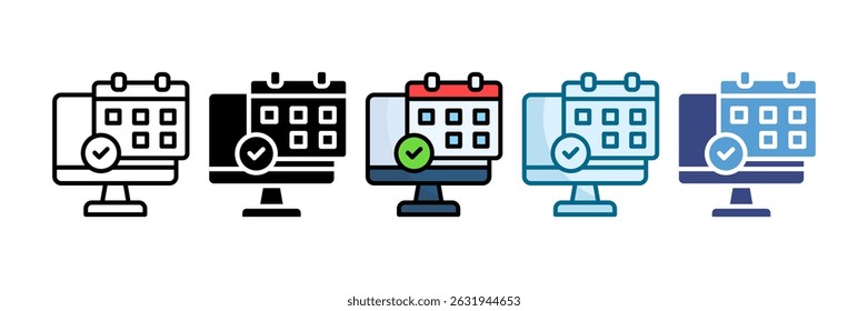 Monitoring Schedule Icon Set Multiple Style Collection