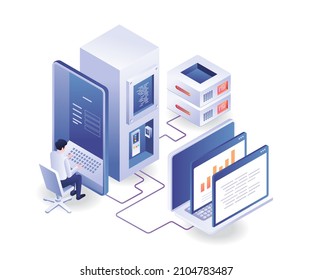 Monitoring security server maintenance with smartphones and computers