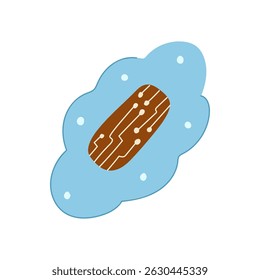 monitoring smart patch cartoon. medical wireless, data biometric, diagnostic skin monitoring smart patch sign. isolated symbol vector illustration
