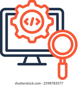 Monitoring Software Icon Color Line Vector Illustration