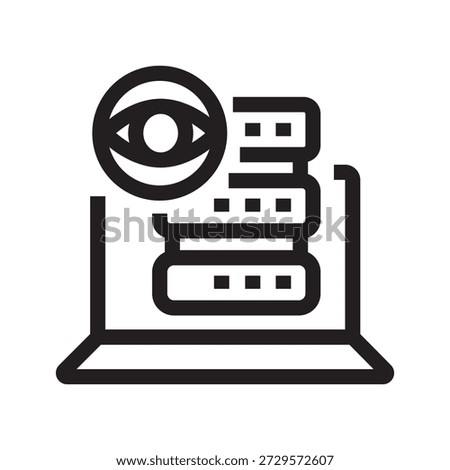 monitoring stack black line icon. Vector isolated element. Minimal clean icons for apps and websites.