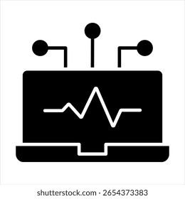 Monitoring System Glyph Icon Vector Illustration
