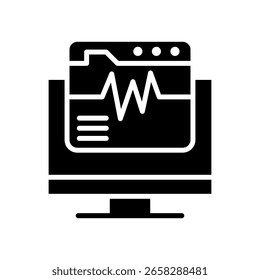 Monitoring System Icon Glyph Vector Illustration