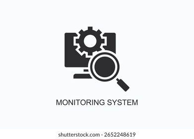 Monitoring System Icon Or Logo Isolated Vector Illustration