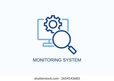 Icono Del Sistema De Monitoreo O Ilustración vectorial Aislada Del Logotipo