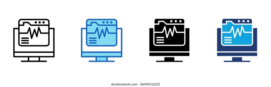 Monitoring System icon Multi Style Vector Illustration