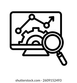 Monitoring System Line Vector Illustration On White Background.