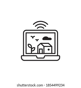 Monitoring System outline icon style illustration. EPS 10 File
