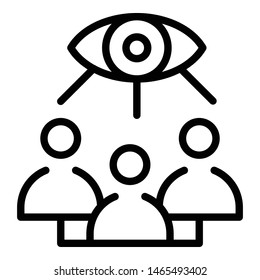 Monitoring target audience icon. Outline monitoring target audience vector icon for web design isolated on white background
