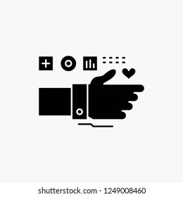 Monitoring, Technology, Fitness, Heart, Pulse Glyph Icon. Vector isolated illustration