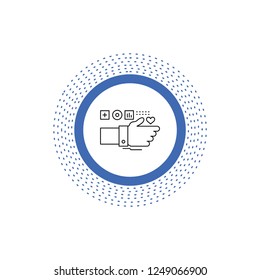Monitoring, Technology, Fitness, Heart, Pulse Line Icon. Vector isolated illustration