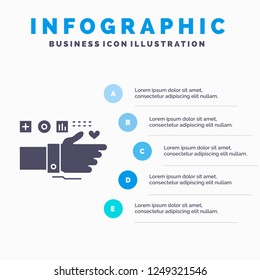 Monitoring, Technology, Fitness, Heart, Pulse Infographics Template for Website and Presentation. Glyph Gray icon with Blue infographic style vector illustration.