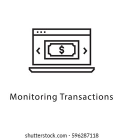 Monitoring Transaction Vector Line Icon