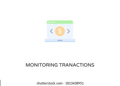 Monitoring Transactions flat icon in vector. Logotype