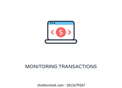 Monitoring Transactions icon in vector. Logotype