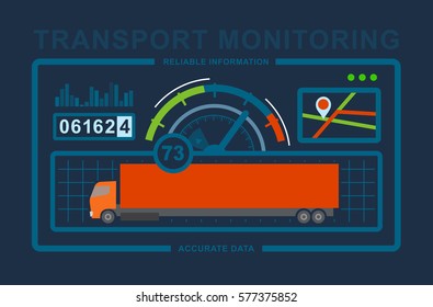 Monitoring of transport. Business concept illustration.