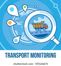 Monitoring of transport. Business concept illustration.