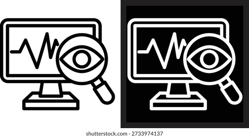 monitoring Two-tone version in black and white background