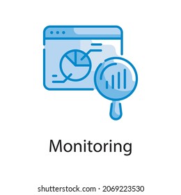 monitoring vector blue colours Icon Design illustration. Web Analytics Symbol on White background EPS 10 File