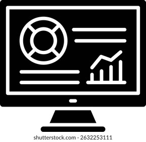 Monitoring vector icon. Can be used for printing, mobile and web applications.