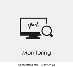 Monitoring vector icon. Editable stroke. Symbol in Line Art Style for Design, Presentation, Website or Apps Elements, Logo. Pixel vector graphics - Vector