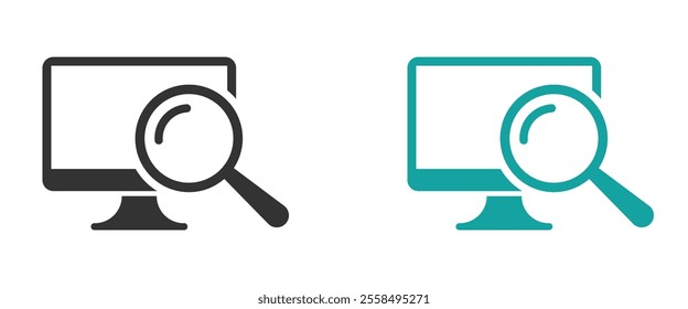Monitoring vector icon graphic set