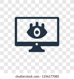 Monitoring vector icon isolated on transparent background, Monitoring transparency logo concept