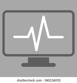 Monitoring vector icon. Style is bicolor flat symbol, dark gray and white colors, rounded angles, silver background.