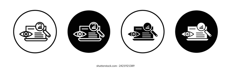 Monitoring Vector Line Icon Illustration.