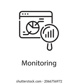 monitoring vector outline Icon Design illustration. Web Analytics Symbol on White background EPS 10 File