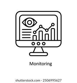 Monitoring vector  outline Icon Design illustration. Smart Home and Technology Symbol on White background EPS 10 File