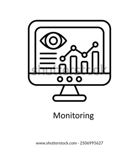 Monitoring vector  outline Icon Design illustration. Smart Home and Technology Symbol on White background EPS 10 File