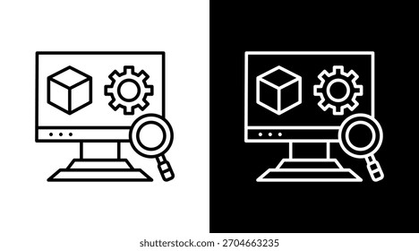 Diseño de conjunto de iconos blancos de monitoreo